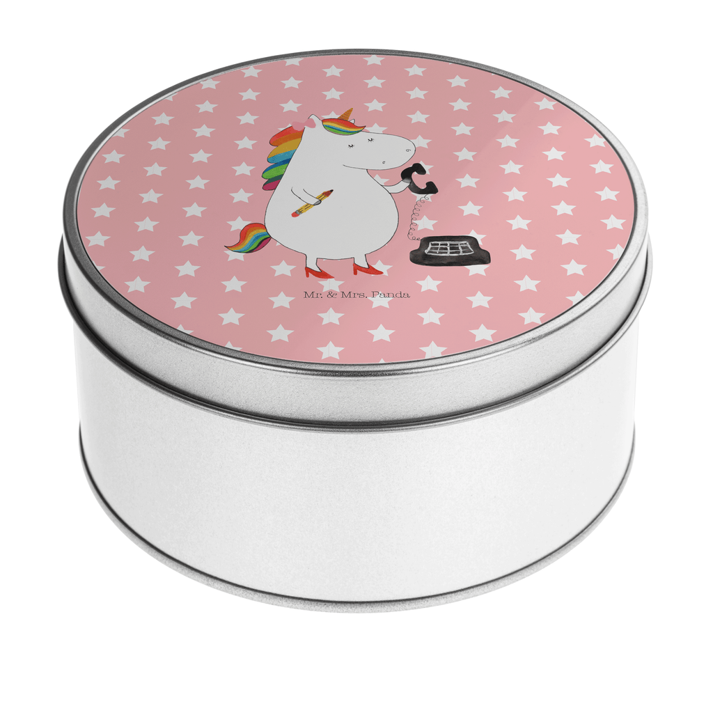 Blechdose rund Einhorn Sekretärin Metalldose, Keksdose, Dose, Vorratsdose, Geschenkbox, Einhorn, Einhörner, Einhorn Deko, Pegasus, Unicorn, Sekretärin, Büro, Rechtsanwältin, Rechtsanwaltsgehilfin, Steuerbüro, Steuerkanzlei, Bürokraft, Bürohilfe