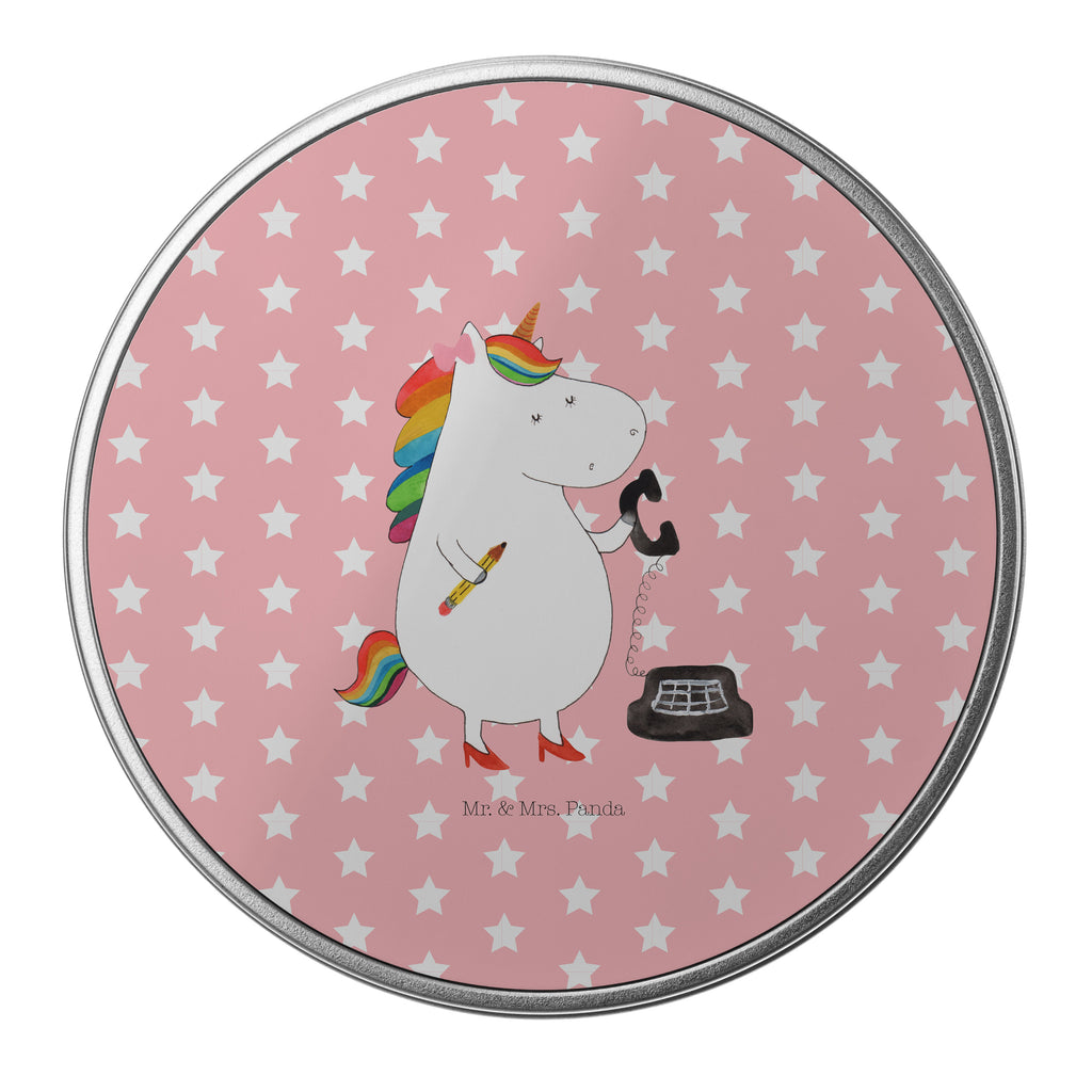 Blechdose rund Einhorn Sekretärin Metalldose, Keksdose, Dose, Vorratsdose, Geschenkbox, Einhorn, Einhörner, Einhorn Deko, Pegasus, Unicorn, Sekretärin, Büro, Rechtsanwältin, Rechtsanwaltsgehilfin, Steuerbüro, Steuerkanzlei, Bürokraft, Bürohilfe