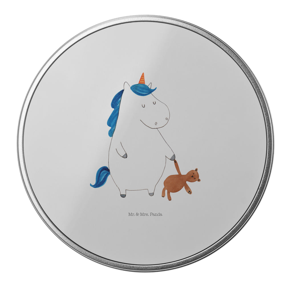Blechdose rund Einhorn Teddy Metalldose, Keksdose, Dose, Vorratsdose, Geschenkbox, Einhorn, Einhörner, Einhorn Deko, Pegasus, Unicorn, schlafen, gute Nacht, Single, Bett, Träumen, Freundin, Singleleben