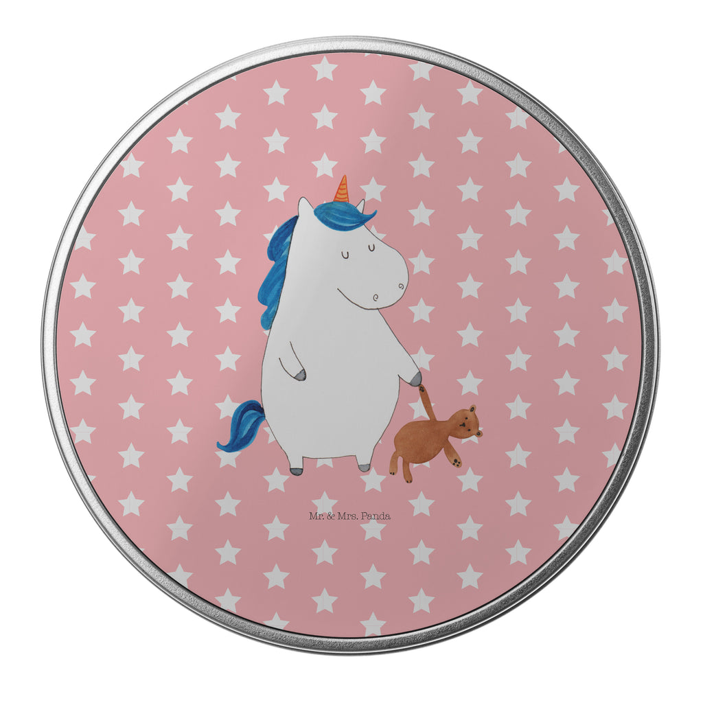 Blechdose rund Einhorn Teddy Metalldose, Keksdose, Dose, Vorratsdose, Geschenkbox, Einhorn, Einhörner, Einhorn Deko, Pegasus, Unicorn, schlafen, gute Nacht, Single, Bett, Träumen, Freundin, Singleleben