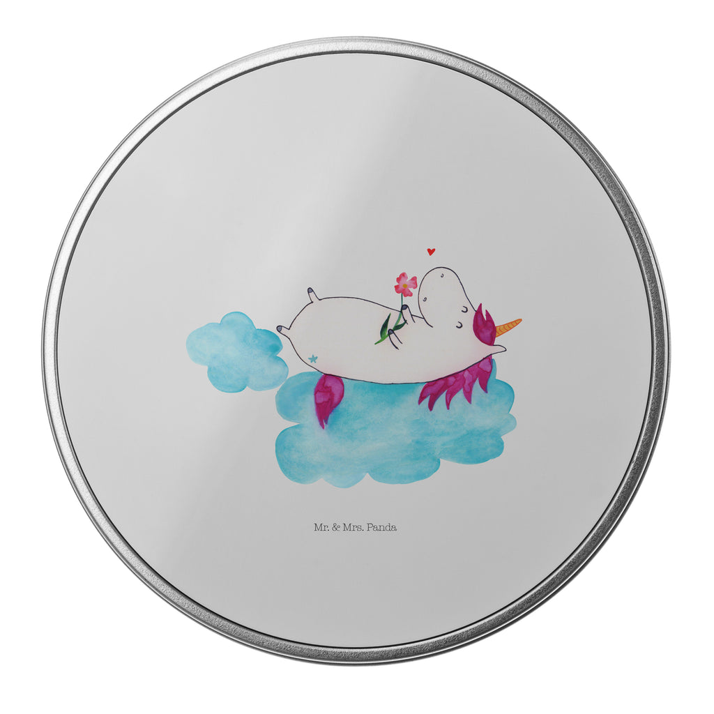 Blechdose rund Einhorn verliebt auf Wolke Metalldose, Keksdose, Dose, Vorratsdose, Geschenkbox, Einhorn, Einhörner, Einhorn Deko, Pegasus, Unicorn, verliebt, Liebe, Liebesbeweis, Freundin, Wolke