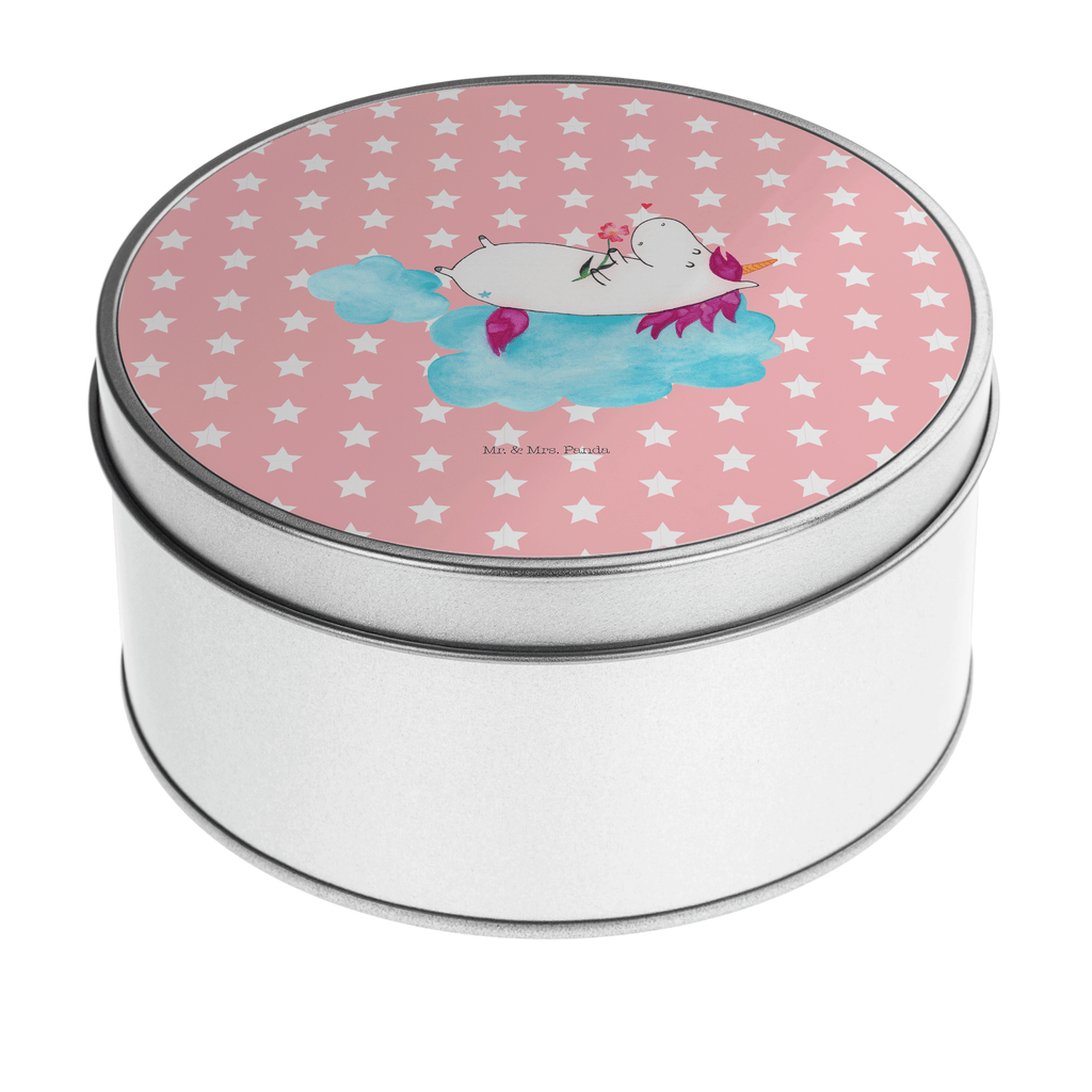 Blechdose rund Einhorn verliebt auf Wolke Metalldose, Keksdose, Dose, Vorratsdose, Geschenkbox, Einhorn, Einhörner, Einhorn Deko, Pegasus, Unicorn, verliebt, Liebe, Liebesbeweis, Freundin, Wolke