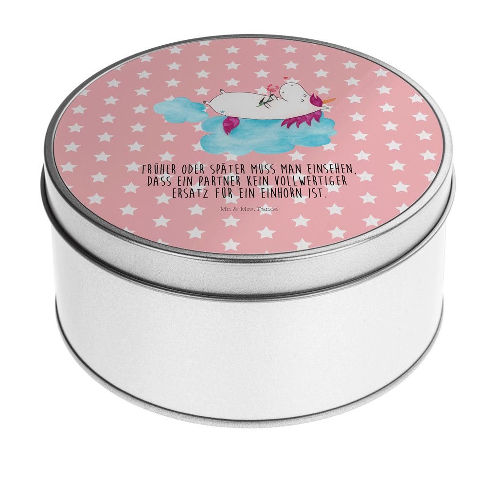 Blechdose rund Einhorn verliebt auf Wolke Metalldose, Keksdose, Dose, Vorratsdose, Geschenkbox, Einhorn, Einhörner, Einhorn Deko, Pegasus, Unicorn, verliebt, Liebe, Liebesbeweis, Freundin, Wolke