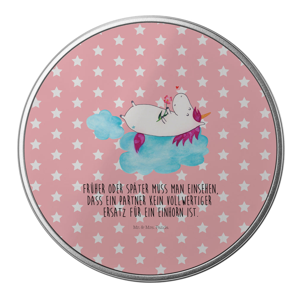 Blechdose rund Einhorn verliebt auf Wolke Metalldose, Keksdose, Dose, Vorratsdose, Geschenkbox, Einhorn, Einhörner, Einhorn Deko, Pegasus, Unicorn, verliebt, Liebe, Liebesbeweis, Freundin, Wolke