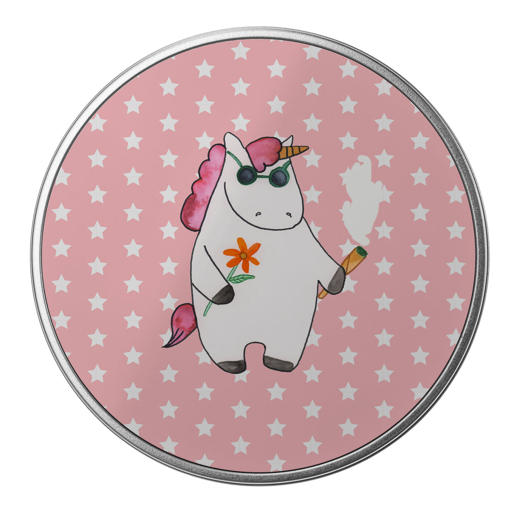Blechdose rund Einhorn Woodstock Metalldose, Keksdose, Dose, Vorratsdose, Geschenkbox, Einhorn, Einhörner, Einhorn Deko, Pegasus, Unicorn, Kiffen, Joint, Zigarette, Alkohol, Party, Spaß. lustig, witzig, Woodstock
