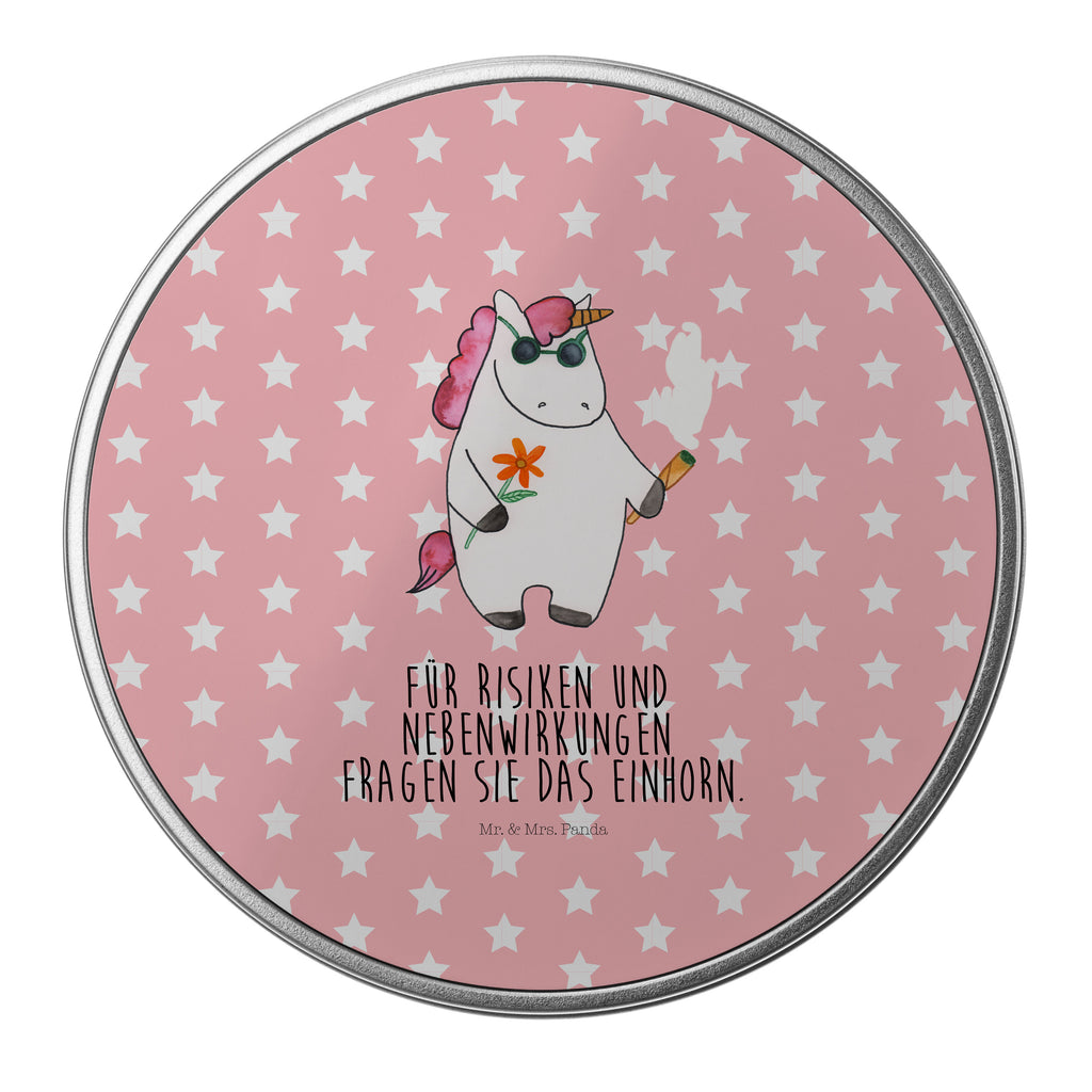 Blechdose rund Einhorn Woodstock Metalldose, Keksdose, Dose, Vorratsdose, Geschenkbox, Einhorn, Einhörner, Einhorn Deko, Pegasus, Unicorn, Kiffen, Joint, Zigarette, Alkohol, Party, Spaß. lustig, witzig, Woodstock