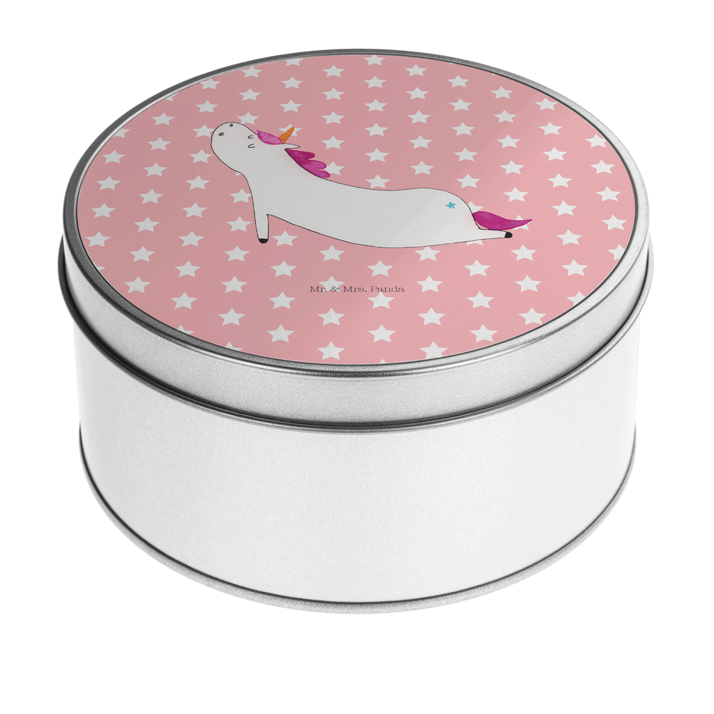 Blechdose rund Einhorn Yoga Metalldose, Keksdose, Dose, Vorratsdose, Geschenkbox, Einhorn, Einhörner, Einhorn Deko, Pegasus, Unicorn, Yoga, Namaste, Achtsamkeit, Entspannung, Joga, Yogamatte, Sport, lustig, witzig, süß