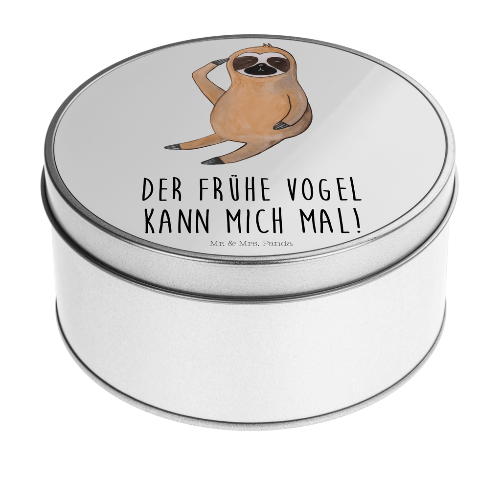 Blechdose rund Faultier Vogel zeigen Metalldose, Keksdose, Dose, Vorratsdose, Geschenkbox, Faultier, Faultier Geschenk, Faultier Deko, Faultiere, faul, Lieblingstier, Spinner, früher Vogel, der frühe Vogel, Frühaufsteher, Morgenmuffel, Vogel, Faultierwelt