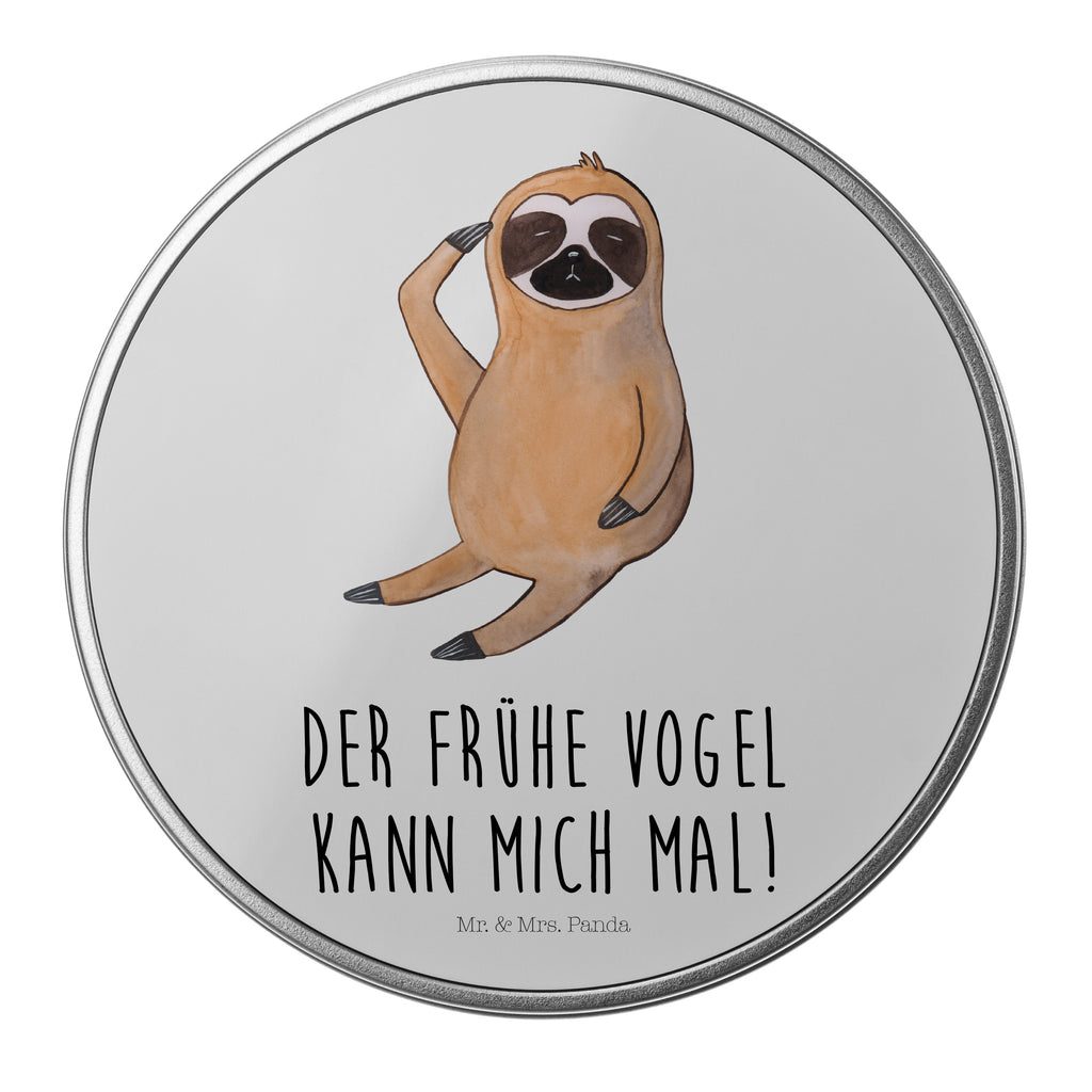Blechdose rund Faultier Vogel zeigen Metalldose, Keksdose, Dose, Vorratsdose, Geschenkbox, Faultier, Faultier Geschenk, Faultier Deko, Faultiere, faul, Lieblingstier, Spinner, früher Vogel, der frühe Vogel, Frühaufsteher, Morgenmuffel, Vogel, Faultierwelt