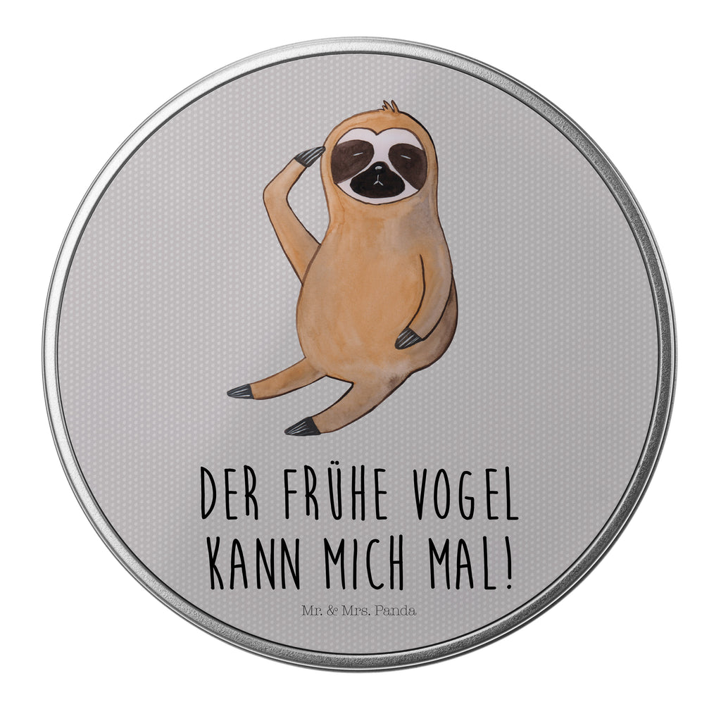 Blechdose rund Faultier Vogel zeigen Metalldose, Keksdose, Dose, Vorratsdose, Geschenkbox, Faultier, Faultier Geschenk, Faultier Deko, Faultiere, faul, Lieblingstier, Spinner, früher Vogel, der frühe Vogel, Frühaufsteher, Morgenmuffel, Vogel, Faultierwelt