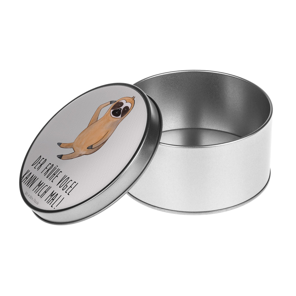 Blechdose rund Faultier Vogel zeigen Metalldose, Keksdose, Dose, Vorratsdose, Geschenkbox, Faultier, Faultier Geschenk, Faultier Deko, Faultiere, faul, Lieblingstier, Spinner, früher Vogel, der frühe Vogel, Frühaufsteher, Morgenmuffel, Vogel, Faultierwelt