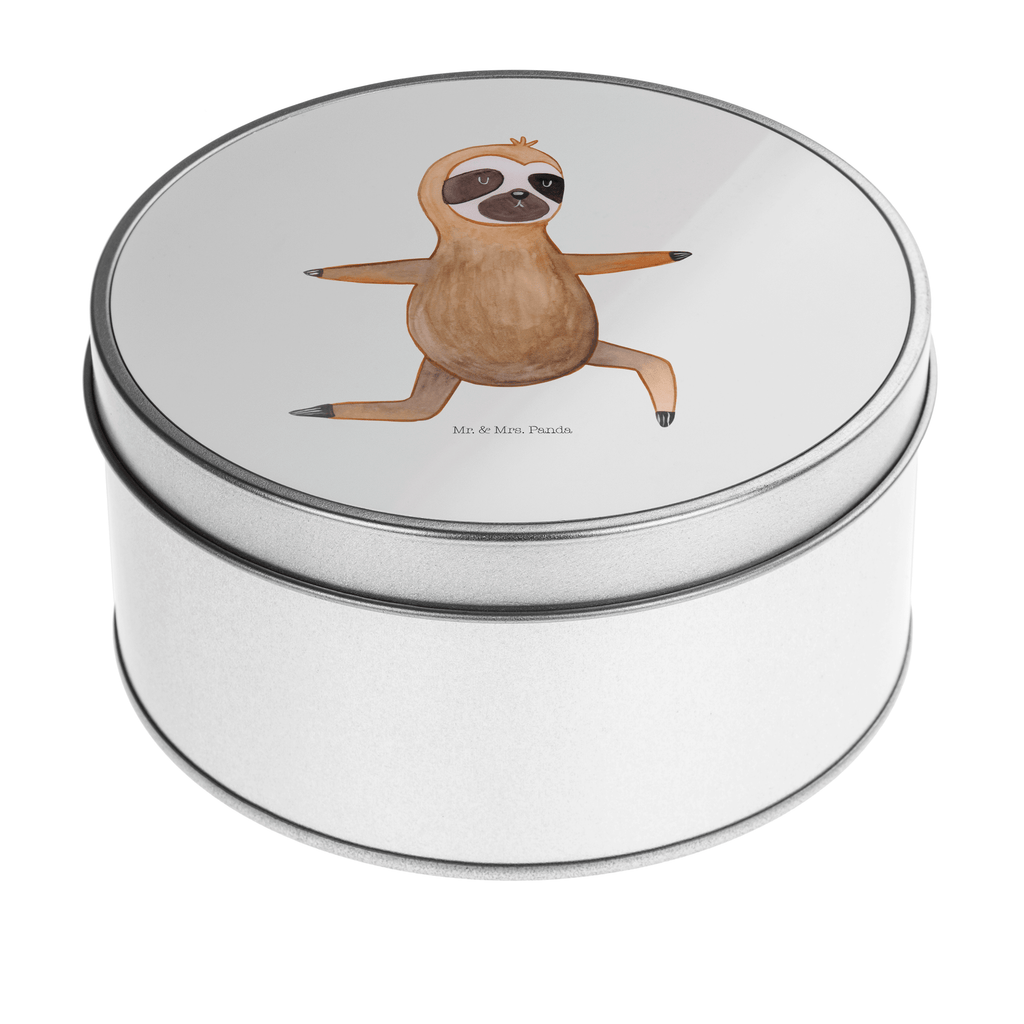 Blechdose rund Faultier  Yoga Metalldose, Keksdose, Dose, Vorratsdose, Geschenkbox, Faultier, Faultier Geschenk, Faultier Deko, Faultiere, faul, Lieblingstier, Yoga, Namaste, Krieger, Yogaübungen, Meditation, Atmung, Gelassenheit, Entspannung