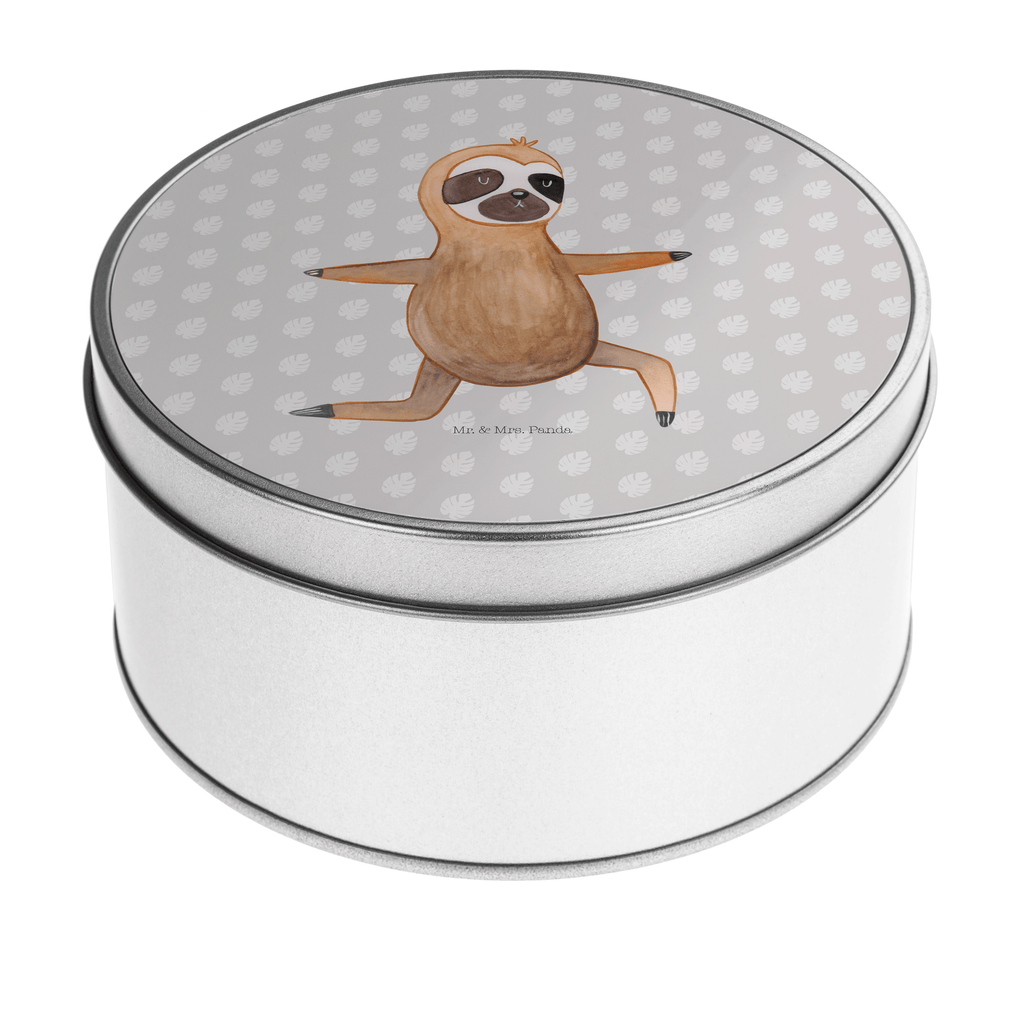 Blechdose rund Faultier  Yoga Metalldose, Keksdose, Dose, Vorratsdose, Geschenkbox, Faultier, Faultier Geschenk, Faultier Deko, Faultiere, faul, Lieblingstier, Yoga, Namaste, Krieger, Yogaübungen, Meditation, Atmung, Gelassenheit, Entspannung