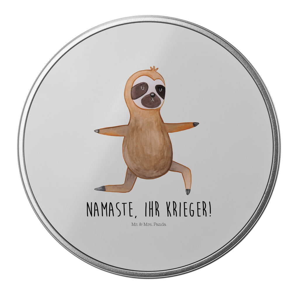Blechdose rund Faultier  Yoga Metalldose, Keksdose, Dose, Vorratsdose, Geschenkbox, Faultier, Faultier Geschenk, Faultier Deko, Faultiere, faul, Lieblingstier, Yoga, Namaste, Krieger, Yogaübungen, Meditation, Atmung, Gelassenheit, Entspannung