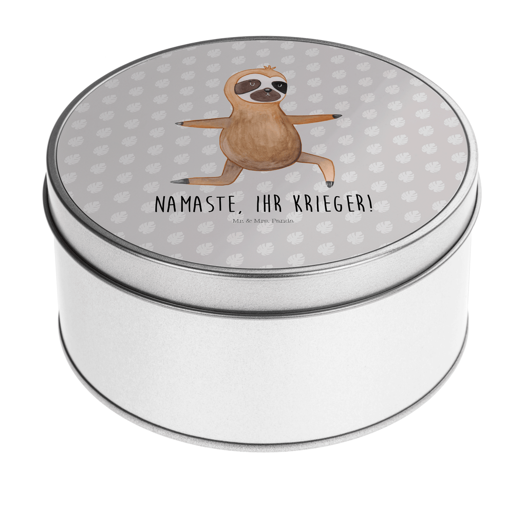 Blechdose rund Faultier  Yoga Metalldose, Keksdose, Dose, Vorratsdose, Geschenkbox, Faultier, Faultier Geschenk, Faultier Deko, Faultiere, faul, Lieblingstier, Yoga, Namaste, Krieger, Yogaübungen, Meditation, Atmung, Gelassenheit, Entspannung