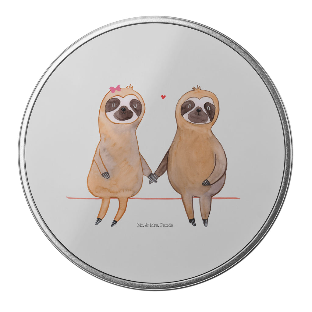 Blechdose rund Faultier Pärchen Metalldose, Keksdose, Dose, Vorratsdose, Geschenkbox, Faultier, Faultier Geschenk, Faultier Deko, Faultiere, faul, Lieblingstier, Liebe, Liebespaar, Faultierliebe, Faultierpärchen, verliebt, verlobt, gemeinsam, relaxen, Pärchen, Beziehung, Langsamkeit