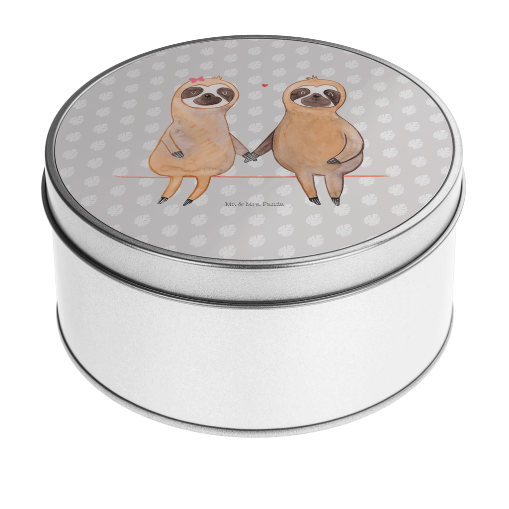 Blechdose rund Faultier Pärchen Metalldose, Keksdose, Dose, Vorratsdose, Geschenkbox, Faultier, Faultier Geschenk, Faultier Deko, Faultiere, faul, Lieblingstier, Liebe, Liebespaar, Faultierliebe, Faultierpärchen, verliebt, verlobt, gemeinsam, relaxen, Pärchen, Beziehung, Langsamkeit