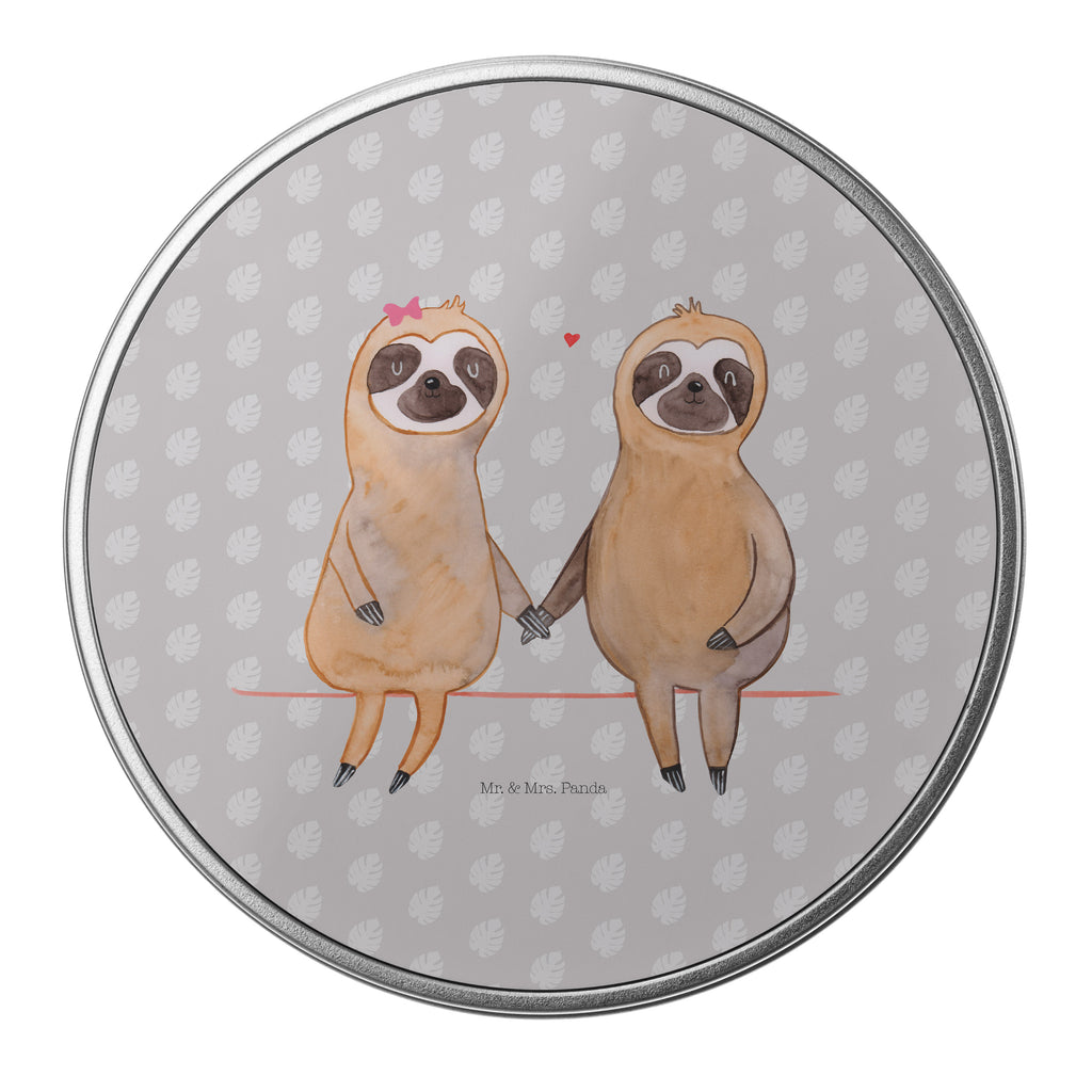 Blechdose rund Faultier Pärchen Metalldose, Keksdose, Dose, Vorratsdose, Geschenkbox, Faultier, Faultier Geschenk, Faultier Deko, Faultiere, faul, Lieblingstier, Liebe, Liebespaar, Faultierliebe, Faultierpärchen, verliebt, verlobt, gemeinsam, relaxen, Pärchen, Beziehung, Langsamkeit