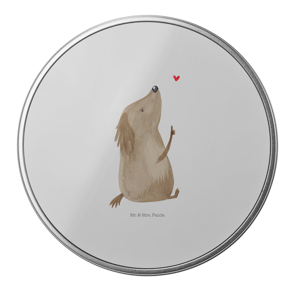 Blechdose rund Hund Liebe Metalldose, Keksdose, Dose, Vorratsdose, Geschenkbox, Hund, Hundemotiv, Haustier, Hunderasse, Tierliebhaber, Hundebesitzer, Sprüche, Liebe, Hundeglück, Hundeliebe, Hunde, Frauchen