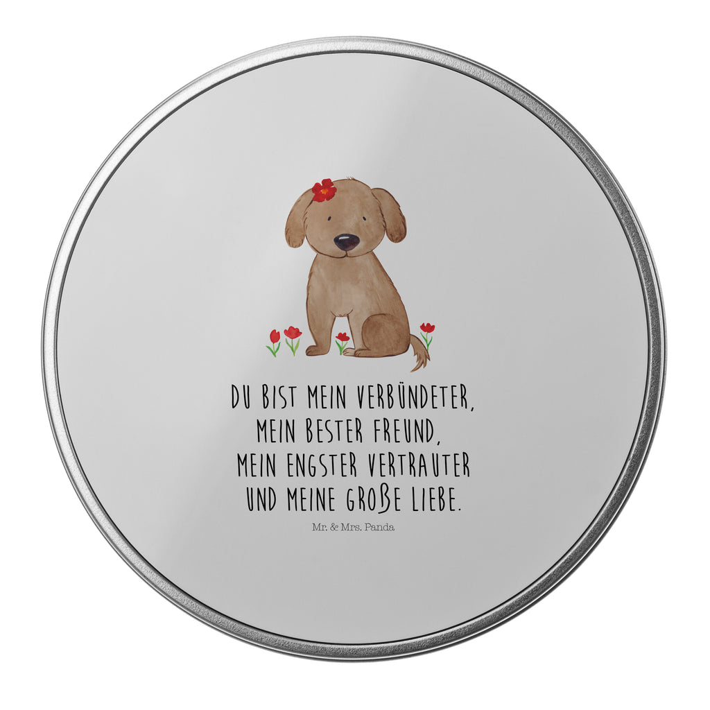 Blechdose rund Hund Hundedame Metalldose, Keksdose, Dose, Vorratsdose, Geschenkbox, Hund, Hundemotiv, Haustier, Hunderasse, Tierliebhaber, Hundebesitzer, Sprüche, Hunde, Hundeliebe, Hundeglück, Liebe, Frauchen