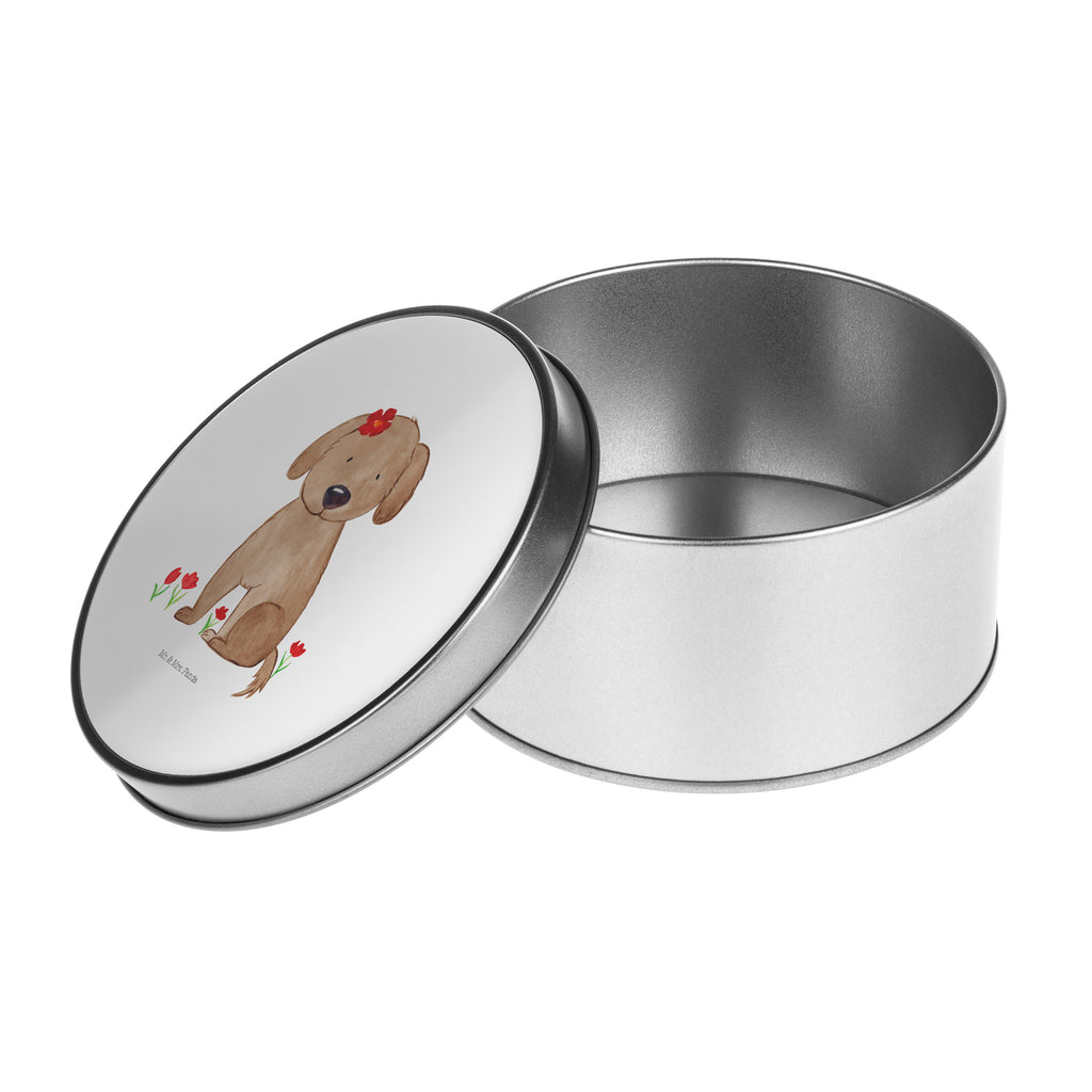 Blechdose rund Hund Hundedame Metalldose, Keksdose, Dose, Vorratsdose, Geschenkbox, Hund, Hundemotiv, Haustier, Hunderasse, Tierliebhaber, Hundebesitzer, Sprüche, Hunde, Hundeliebe, Hundeglück, Liebe, Frauchen