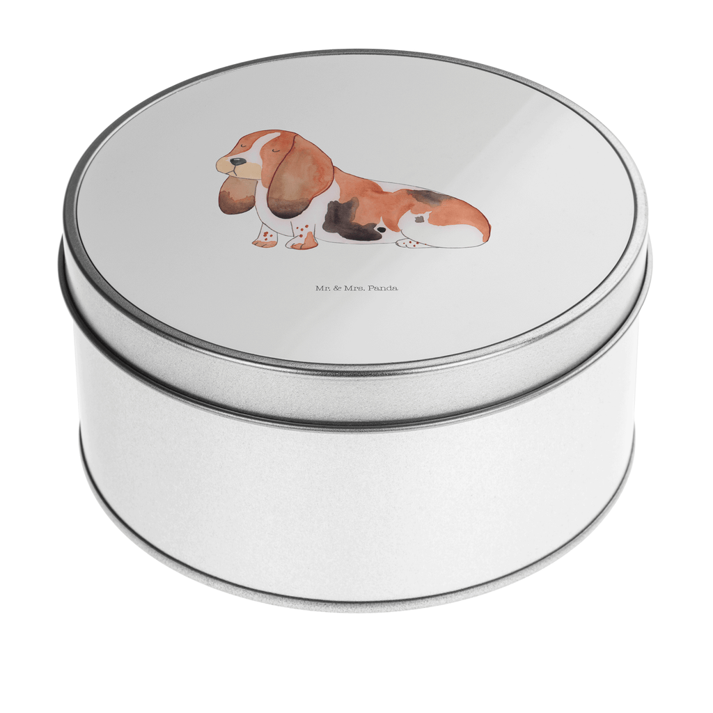 Blechdose rund Hund Basset Hound Metalldose, Keksdose, Dose, Vorratsdose, Geschenkbox, Hund, Hundemotiv, Haustier, Hunderasse, Tierliebhaber, Hundebesitzer, Sprüche, Basset Hound, Basset, Hundeliebe, kinderlos
