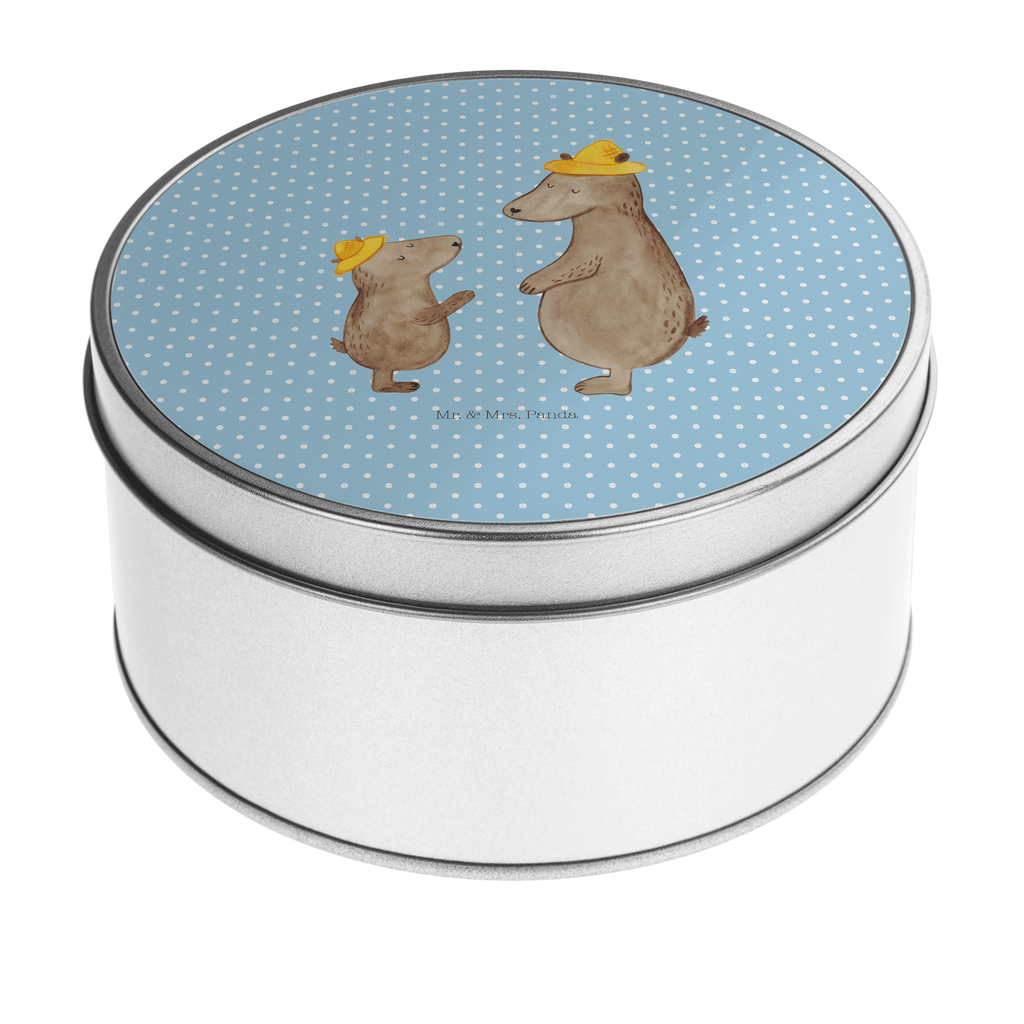 Blechdose rund Bären mit Hut Metalldose, Keksdose, Dose, Vorratsdose, Geschenkbox, Familie, Vatertag, Muttertag, Bruder, Schwester, Mama, Papa, Oma, Opa, Bär, Bären, Vater, Papi, Paps, Dad, Daddy, Lieblingsmensch, Sohn, Söhne, Kind, Kinder, Vater-Sohn, Family, Vorbild