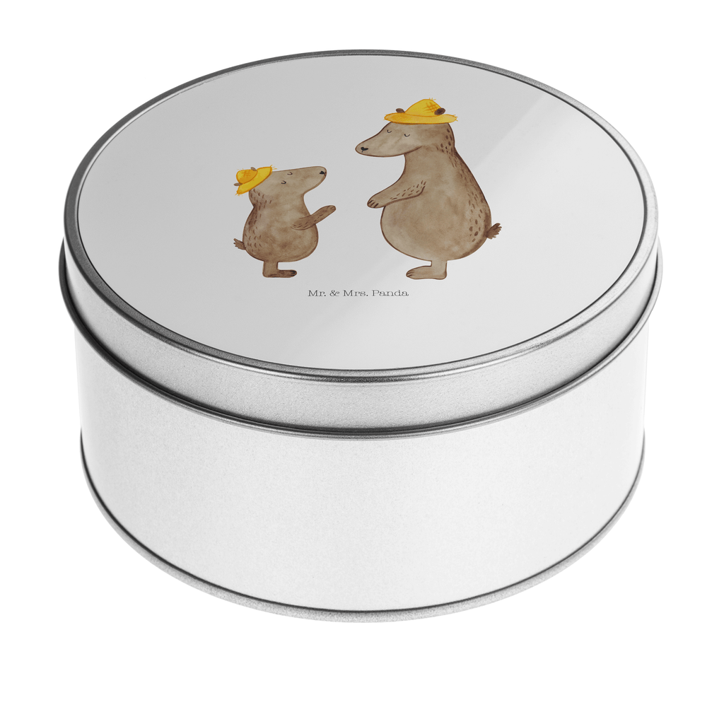 Blechdose rund Bären mit Hut Metalldose, Keksdose, Dose, Vorratsdose, Geschenkbox, Familie, Vatertag, Muttertag, Bruder, Schwester, Mama, Papa, Oma, Opa, Bär, Bären, Vater, Papi, Paps, Dad, Daddy, Lieblingsmensch, Sohn, Söhne, Kind, Kinder, Vater-Sohn, Family, Vorbild