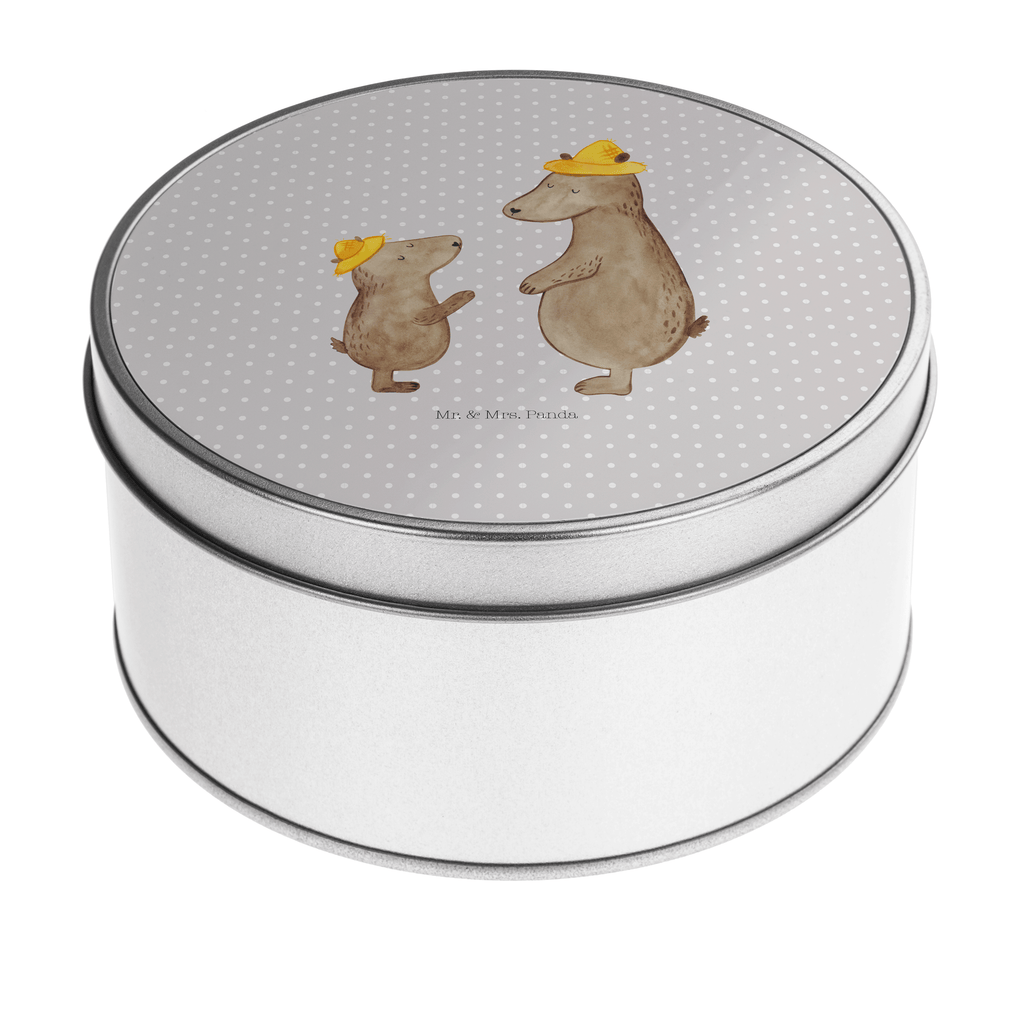 Blechdose rund Bären mit Hut Metalldose, Keksdose, Dose, Vorratsdose, Geschenkbox, Familie, Vatertag, Muttertag, Bruder, Schwester, Mama, Papa, Oma, Opa, Bär, Bären, Vater, Papi, Paps, Dad, Daddy, Lieblingsmensch, Sohn, Söhne, Kind, Kinder, Vater-Sohn, Family, Vorbild
