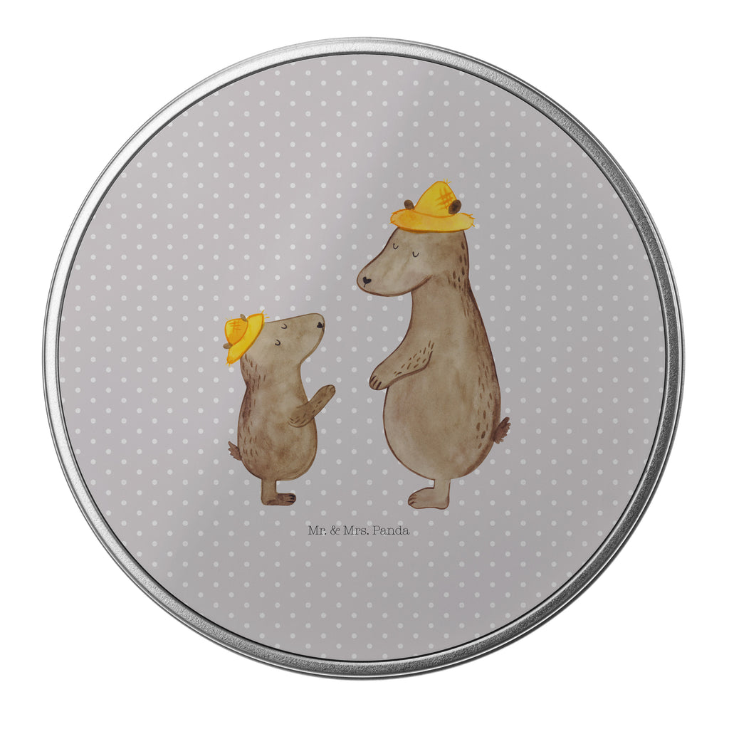 Blechdose rund Bären mit Hut Metalldose, Keksdose, Dose, Vorratsdose, Geschenkbox, Familie, Vatertag, Muttertag, Bruder, Schwester, Mama, Papa, Oma, Opa, Bär, Bären, Vater, Papi, Paps, Dad, Daddy, Lieblingsmensch, Sohn, Söhne, Kind, Kinder, Vater-Sohn, Family, Vorbild