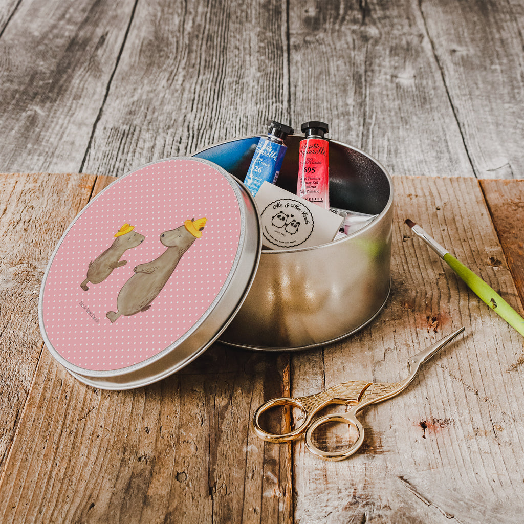 Blechdose rund Bären mit Hut Metalldose, Keksdose, Dose, Vorratsdose, Geschenkbox, Familie, Vatertag, Muttertag, Bruder, Schwester, Mama, Papa, Oma, Opa, Bär, Bären, Vater, Papi, Paps, Dad, Daddy, Lieblingsmensch, Sohn, Söhne, Kind, Kinder, Vater-Sohn, Family, Vorbild