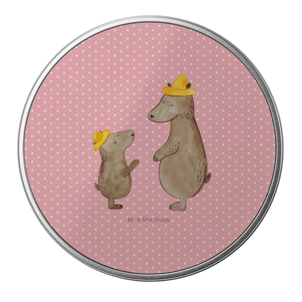 Blechdose rund Bären mit Hut Metalldose, Keksdose, Dose, Vorratsdose, Geschenkbox, Familie, Vatertag, Muttertag, Bruder, Schwester, Mama, Papa, Oma, Opa, Bär, Bären, Vater, Papi, Paps, Dad, Daddy, Lieblingsmensch, Sohn, Söhne, Kind, Kinder, Vater-Sohn, Family, Vorbild