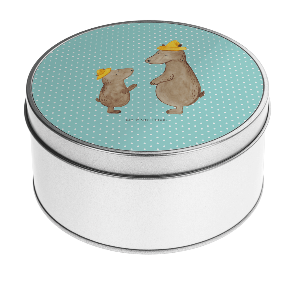 Blechdose rund Bären mit Hut Metalldose, Keksdose, Dose, Vorratsdose, Geschenkbox, Familie, Vatertag, Muttertag, Bruder, Schwester, Mama, Papa, Oma, Opa, Bär, Bären, Vater, Papi, Paps, Dad, Daddy, Lieblingsmensch, Sohn, Söhne, Kind, Kinder, Vater-Sohn, Family, Vorbild