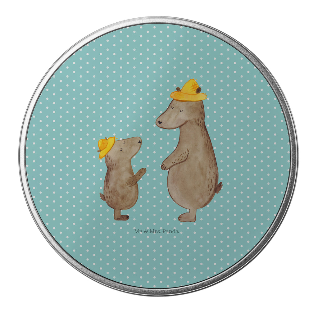 Blechdose rund Bären mit Hut Metalldose, Keksdose, Dose, Vorratsdose, Geschenkbox, Familie, Vatertag, Muttertag, Bruder, Schwester, Mama, Papa, Oma, Opa, Bär, Bären, Vater, Papi, Paps, Dad, Daddy, Lieblingsmensch, Sohn, Söhne, Kind, Kinder, Vater-Sohn, Family, Vorbild