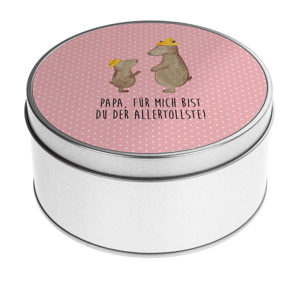Blechdose rund Bären mit Hut Metalldose, Keksdose, Dose, Vorratsdose, Geschenkbox, Familie, Vatertag, Muttertag, Bruder, Schwester, Mama, Papa, Oma, Opa, Bär, Bären, Vater, Papi, Paps, Dad, Daddy, Lieblingsmensch, Sohn, Söhne, Kind, Kinder, Vater-Sohn, Family, Vorbild