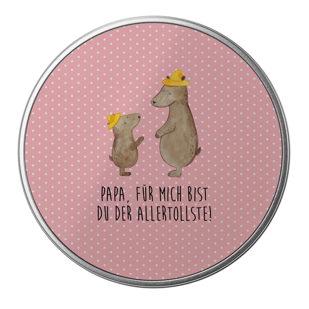 Blechdose rund Bären mit Hut Metalldose, Keksdose, Dose, Vorratsdose, Geschenkbox, Familie, Vatertag, Muttertag, Bruder, Schwester, Mama, Papa, Oma, Opa, Bär, Bären, Vater, Papi, Paps, Dad, Daddy, Lieblingsmensch, Sohn, Söhne, Kind, Kinder, Vater-Sohn, Family, Vorbild