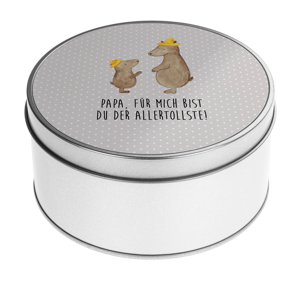 Blechdose rund Bären mit Hut Metalldose, Keksdose, Dose, Vorratsdose, Geschenkbox, Familie, Vatertag, Muttertag, Bruder, Schwester, Mama, Papa, Oma, Opa, Bär, Bären, Vater, Papi, Paps, Dad, Daddy, Lieblingsmensch, Sohn, Söhne, Kind, Kinder, Vater-Sohn, Family, Vorbild
