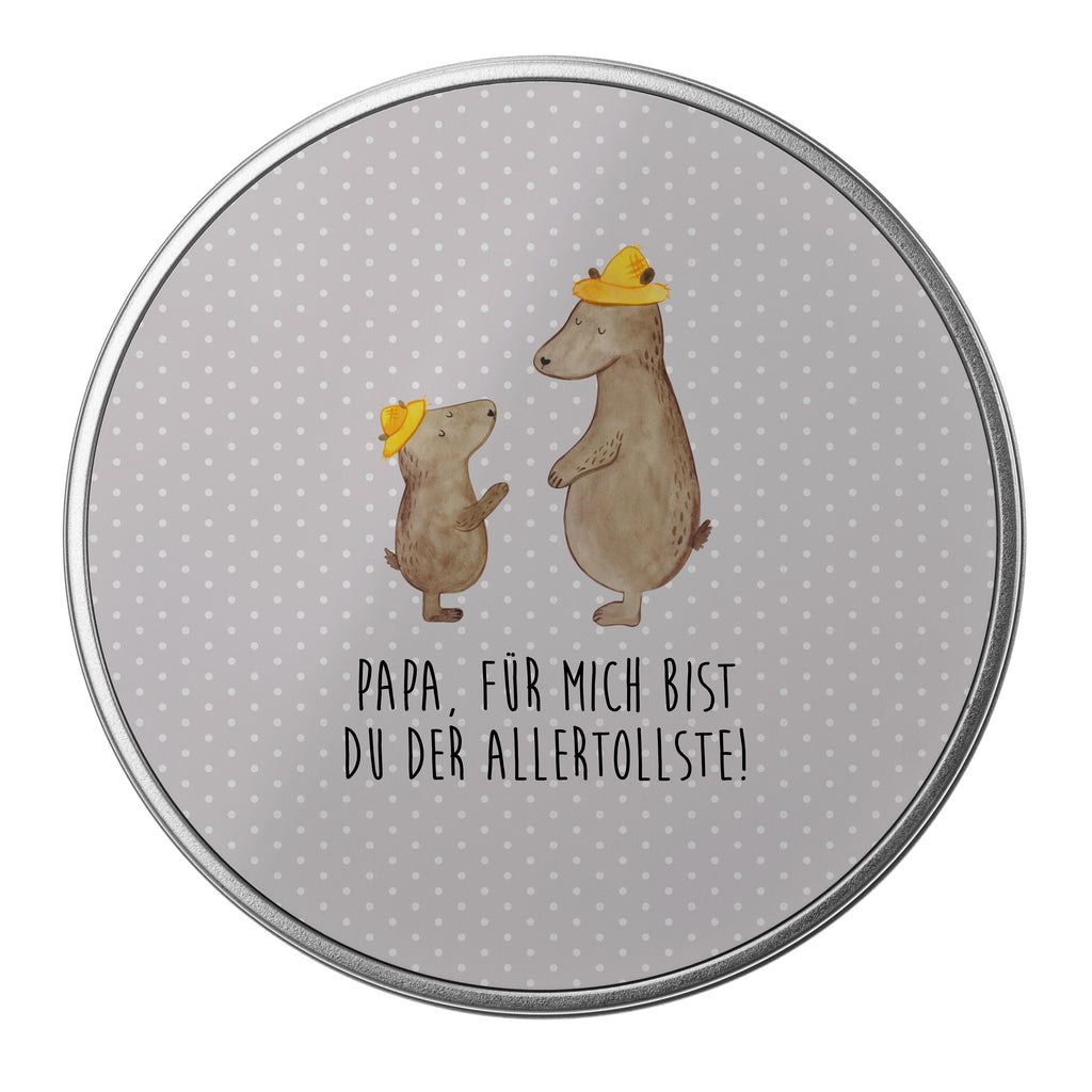 Blechdose rund Bären mit Hut Metalldose, Keksdose, Dose, Vorratsdose, Geschenkbox, Familie, Vatertag, Muttertag, Bruder, Schwester, Mama, Papa, Oma, Opa, Bär, Bären, Vater, Papi, Paps, Dad, Daddy, Lieblingsmensch, Sohn, Söhne, Kind, Kinder, Vater-Sohn, Family, Vorbild