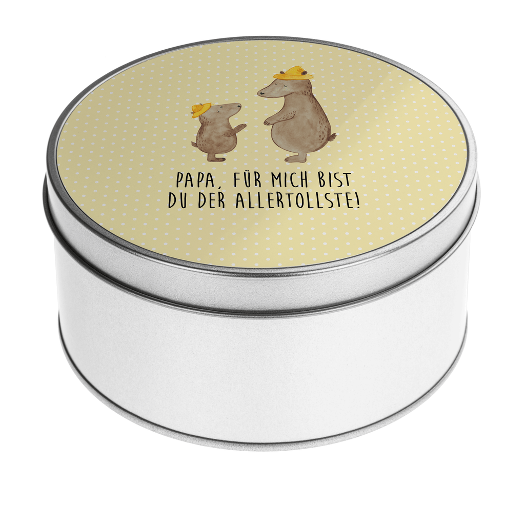 Blechdose rund Bären mit Hut Metalldose, Keksdose, Dose, Vorratsdose, Geschenkbox, Familie, Vatertag, Muttertag, Bruder, Schwester, Mama, Papa, Oma, Opa, Bär, Bären, Vater, Papi, Paps, Dad, Daddy, Lieblingsmensch, Sohn, Söhne, Kind, Kinder, Vater-Sohn, Family, Vorbild