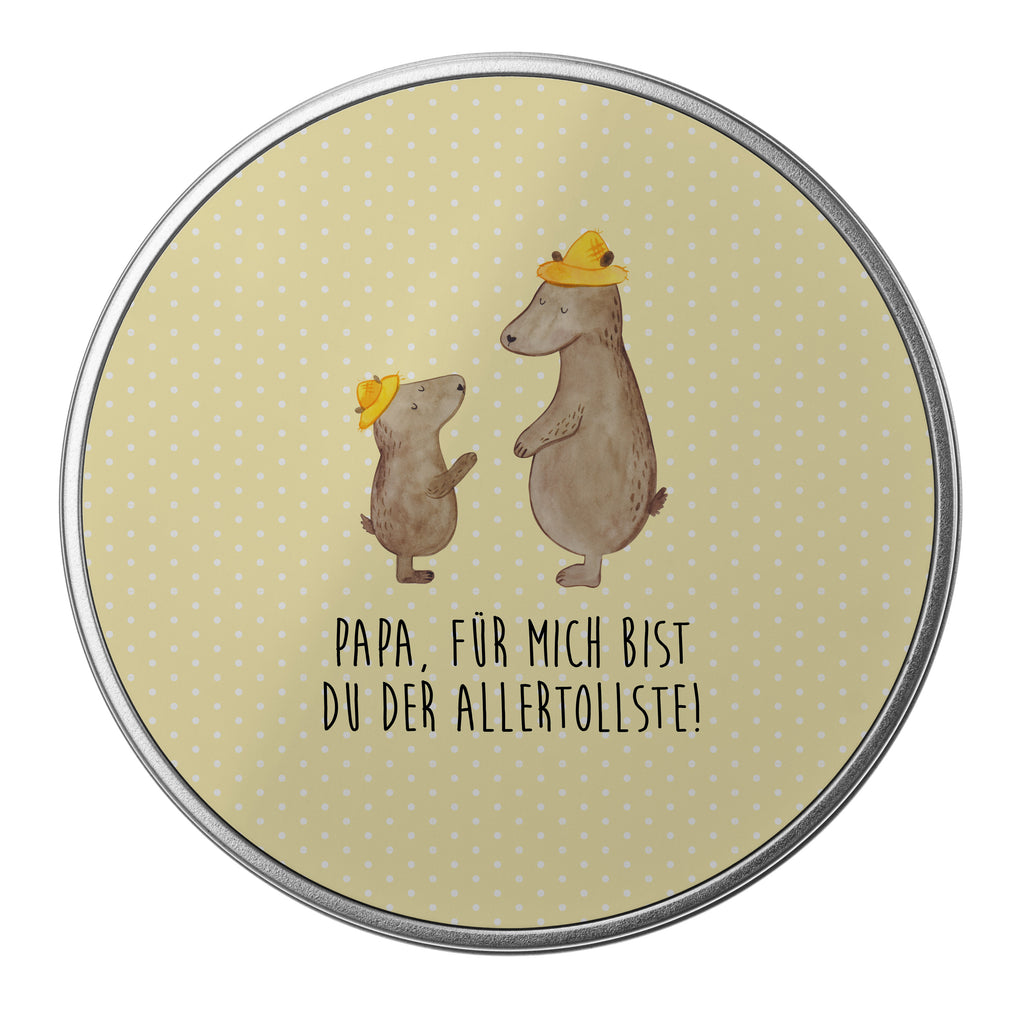 Blechdose rund Bären mit Hut Metalldose, Keksdose, Dose, Vorratsdose, Geschenkbox, Familie, Vatertag, Muttertag, Bruder, Schwester, Mama, Papa, Oma, Opa, Bär, Bären, Vater, Papi, Paps, Dad, Daddy, Lieblingsmensch, Sohn, Söhne, Kind, Kinder, Vater-Sohn, Family, Vorbild