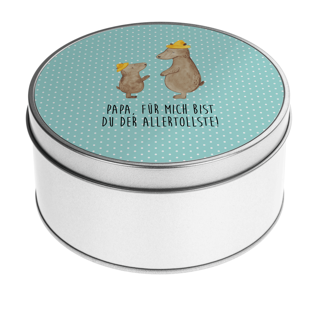 Blechdose rund Bären mit Hut Metalldose, Keksdose, Dose, Vorratsdose, Geschenkbox, Familie, Vatertag, Muttertag, Bruder, Schwester, Mama, Papa, Oma, Opa, Bär, Bären, Vater, Papi, Paps, Dad, Daddy, Lieblingsmensch, Sohn, Söhne, Kind, Kinder, Vater-Sohn, Family, Vorbild