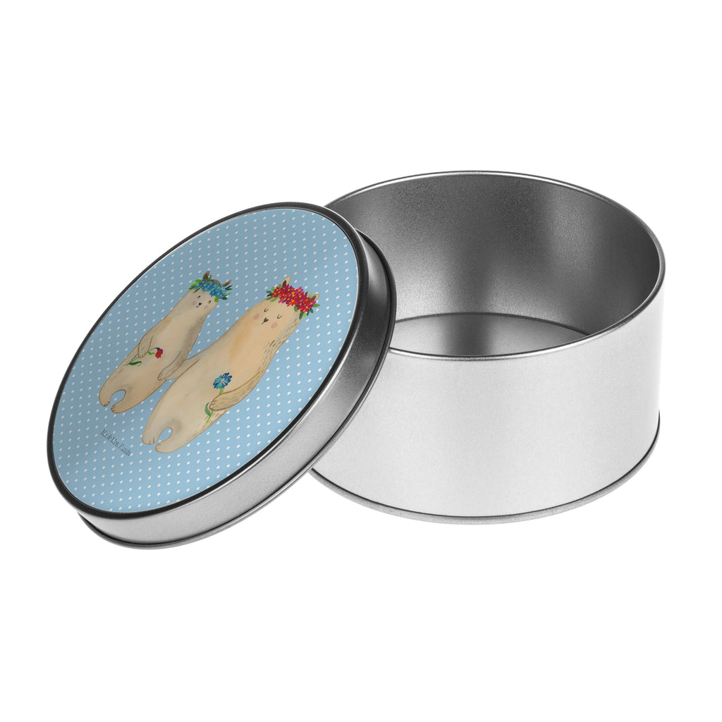 Blechdose rund Bären mit Blumenkranz Metalldose, Keksdose, Dose, Vorratsdose, Geschenkbox, Familie, Vatertag, Muttertag, Bruder, Schwester, Mama, Papa, Oma, Opa, Bär, Bären, Mutter, Mutti, Mami, Lieblingsmensch, Lieblingsmama, beste Mutter, weltbeste Mama, Geschenk Mama. Muttertag, Tochter, Kind, Kinder, Töchter, Family, Vorbild