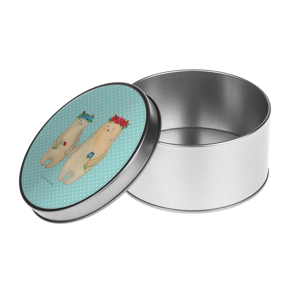 Blechdose rund Bären mit Blumenkranz Metalldose, Keksdose, Dose, Vorratsdose, Geschenkbox, Familie, Vatertag, Muttertag, Bruder, Schwester, Mama, Papa, Oma, Opa, Bär, Bären, Mutter, Mutti, Mami, Lieblingsmensch, Lieblingsmama, beste Mutter, weltbeste Mama, Geschenk Mama. Muttertag, Tochter, Kind, Kinder, Töchter, Family, Vorbild