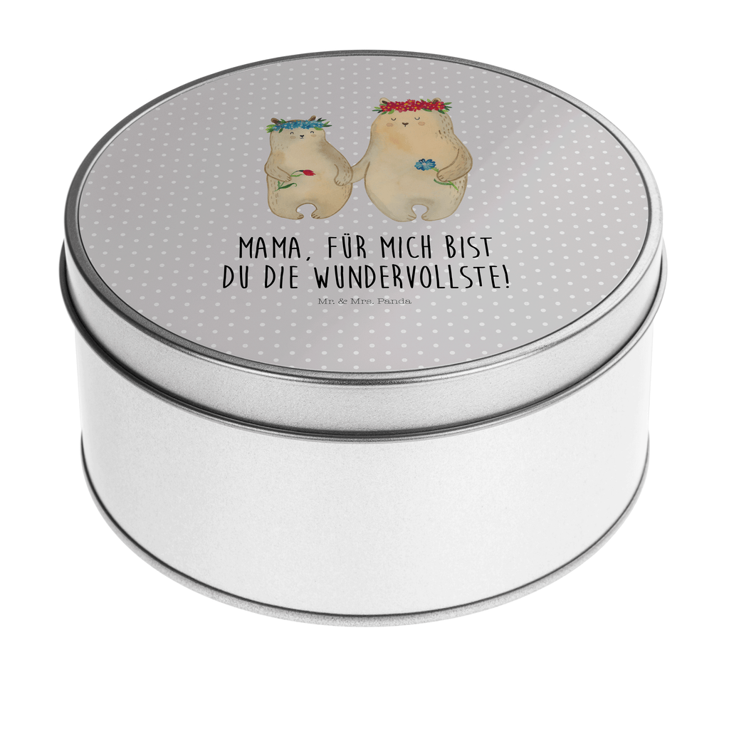 Blechdose rund Bären mit Blumenkranz Metalldose, Keksdose, Dose, Vorratsdose, Geschenkbox, Familie, Vatertag, Muttertag, Bruder, Schwester, Mama, Papa, Oma, Opa, Bär, Bären, Mutter, Mutti, Mami, Lieblingsmensch, Lieblingsmama, beste Mutter, weltbeste Mama, Geschenk Mama. Muttertag, Tochter, Kind, Kinder, Töchter, Family, Vorbild