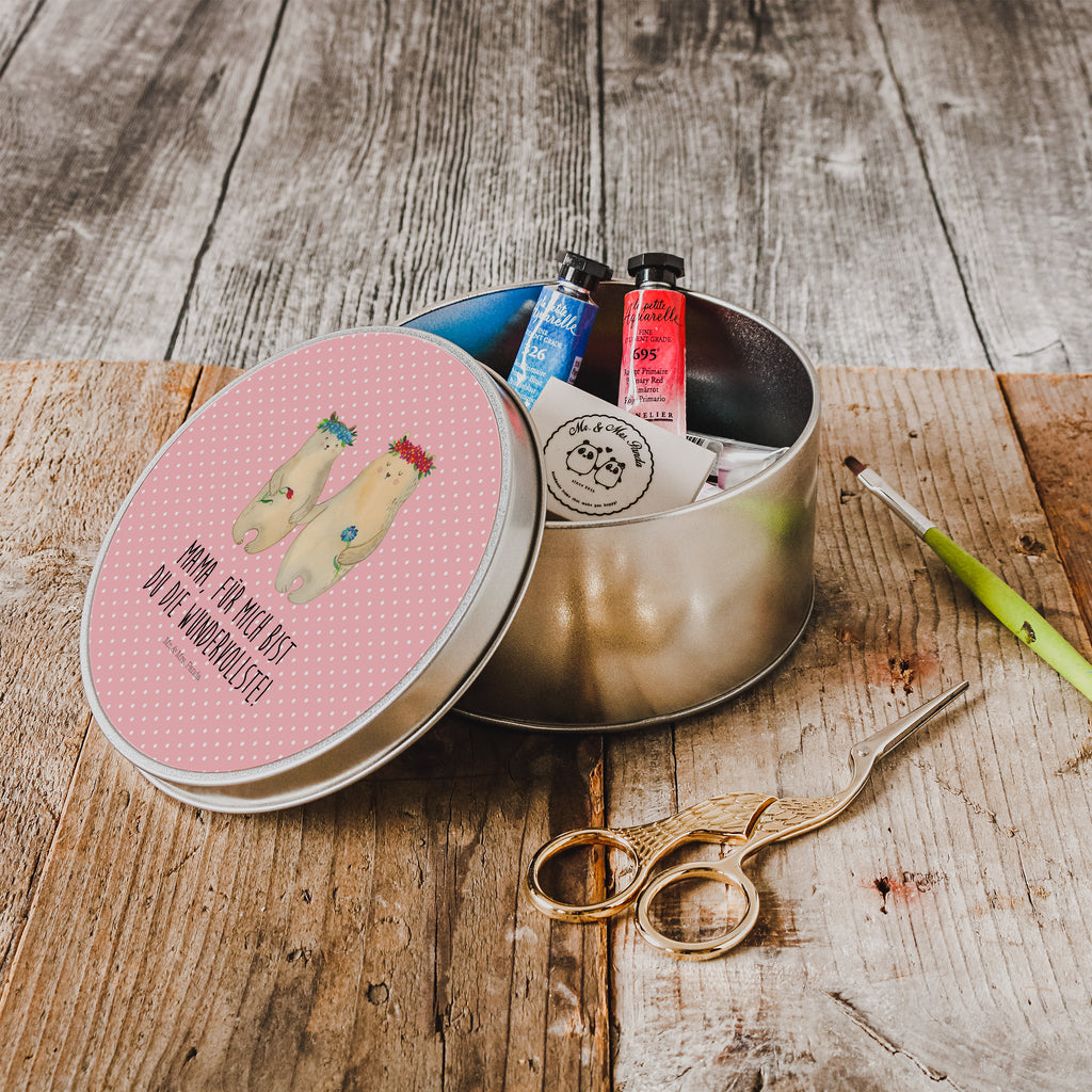 Blechdose rund Bären mit Blumenkranz Metalldose, Keksdose, Dose, Vorratsdose, Geschenkbox, Familie, Vatertag, Muttertag, Bruder, Schwester, Mama, Papa, Oma, Opa, Bär, Bären, Mutter, Mutti, Mami, Lieblingsmensch, Lieblingsmama, beste Mutter, weltbeste Mama, Geschenk Mama. Muttertag, Tochter, Kind, Kinder, Töchter, Family, Vorbild