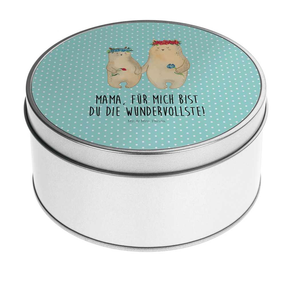 Blechdose rund Bären mit Blumenkranz Metalldose, Keksdose, Dose, Vorratsdose, Geschenkbox, Familie, Vatertag, Muttertag, Bruder, Schwester, Mama, Papa, Oma, Opa, Bär, Bären, Mutter, Mutti, Mami, Lieblingsmensch, Lieblingsmama, beste Mutter, weltbeste Mama, Geschenk Mama. Muttertag, Tochter, Kind, Kinder, Töchter, Family, Vorbild