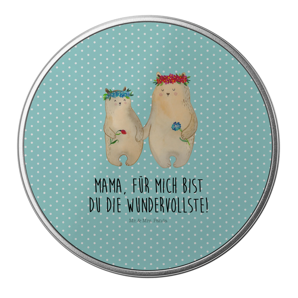 Blechdose rund Bären mit Blumenkranz Metalldose, Keksdose, Dose, Vorratsdose, Geschenkbox, Familie, Vatertag, Muttertag, Bruder, Schwester, Mama, Papa, Oma, Opa, Bär, Bären, Mutter, Mutti, Mami, Lieblingsmensch, Lieblingsmama, beste Mutter, weltbeste Mama, Geschenk Mama. Muttertag, Tochter, Kind, Kinder, Töchter, Family, Vorbild