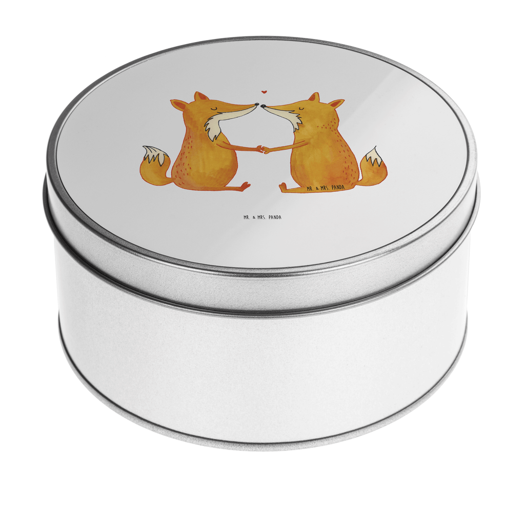Blechdose rund Füchse Liebe Metalldose, Keksdose, Dose, Vorratsdose, Geschenkbox, Fuchs, Füchse, Fox, Liebe, Liebespaar, Paar, Partner, Freundin, Freund, Ehe, Verlobte, Ehemann, Ehefrau, Liebesbeweis