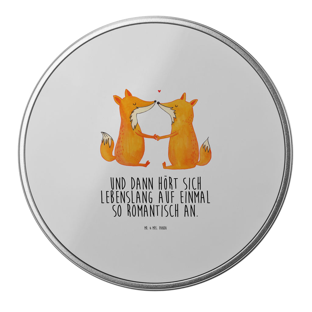 Blechdose rund Füchse Liebe Metalldose, Keksdose, Dose, Vorratsdose, Geschenkbox, Fuchs, Füchse, Fox, Liebe, Liebespaar, Paar, Partner, Freundin, Freund, Ehe, Verlobte, Ehemann, Ehefrau, Liebesbeweis