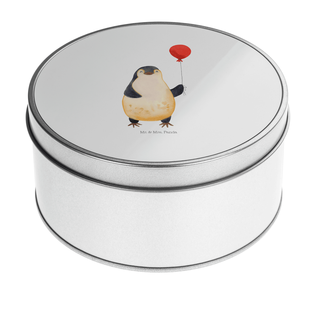 Blechdose rund Pinguin Luftballon Metalldose, Keksdose, Dose, Vorratsdose, Geschenkbox, Pinguin, Pinguine, Luftballon, Tagträume, Lebenslust, Geschenk Freundin, Geschenkidee, beste Freundin, Motivation, Neustart, neues Leben, Liebe, Glück